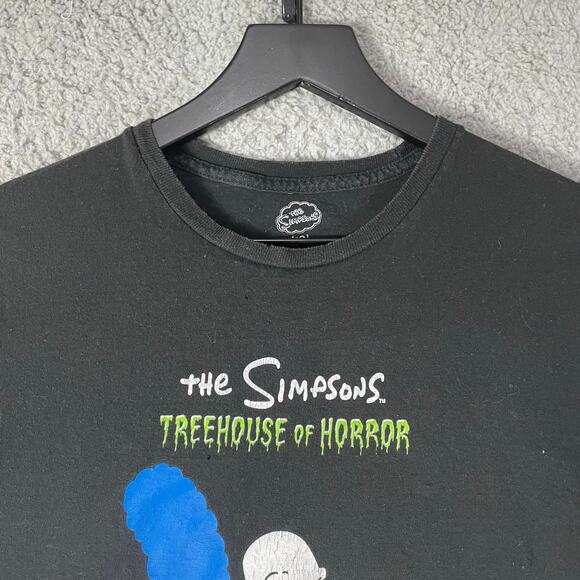 The Simpsons Treehouse of Horror Skeleton Family‎ Couch Black Tee Shirt M - Picture 6 of 7